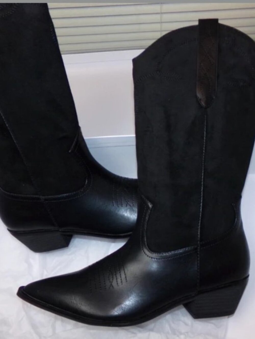New The Drop 8.5 Black "Cowboy" Fabric tops 8.5·New with tags - Picture 5 of 7